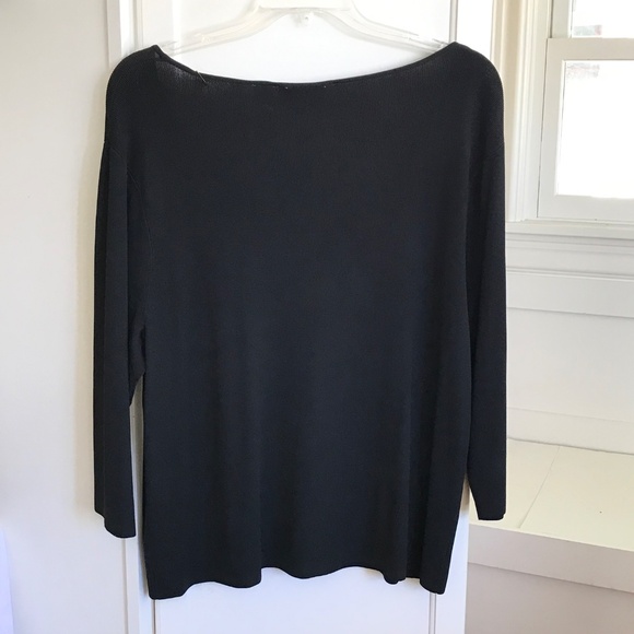 FRENCH LAUNDRY Ribbed Knit Sweater Lightweight Top Black Women’s Plus Size 3X - Picture 5 of 16